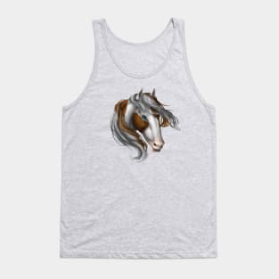 Horse Head - Brown Paint Tank Top